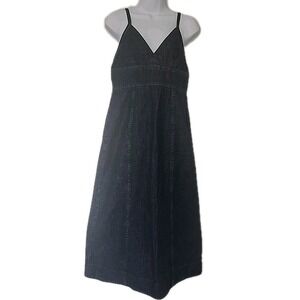 Madewell Blue Denim Cami Midi Dress Women's 8 100% Cotton Layering 90's